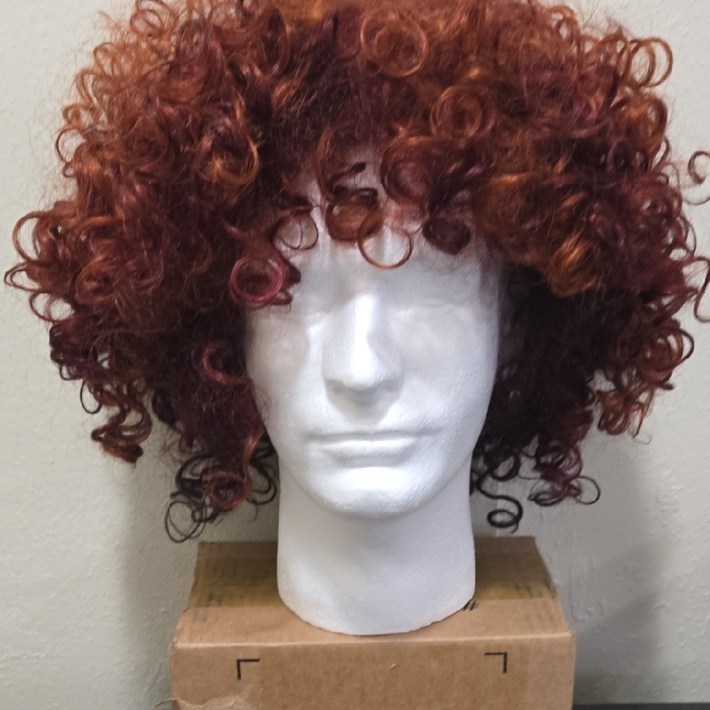 Curly Auburn Wig for Women